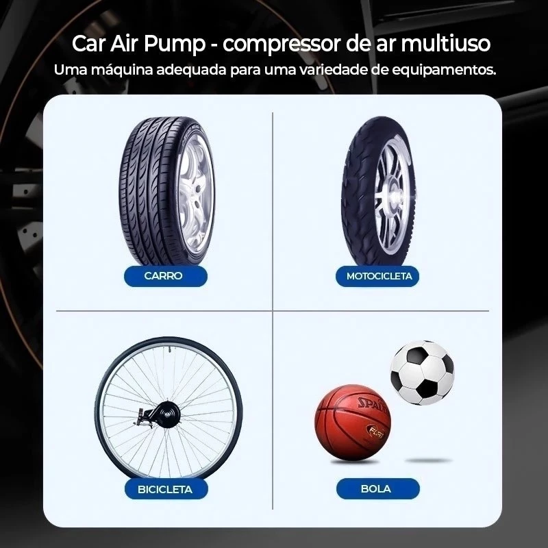 Mini Compressor de Ar Portátil Digital Recarregável USB para Pneu — foto 6