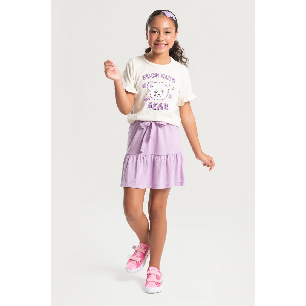 Conjunto Feminino Infantil Verão Cute Bear em Oferta na Shopee
