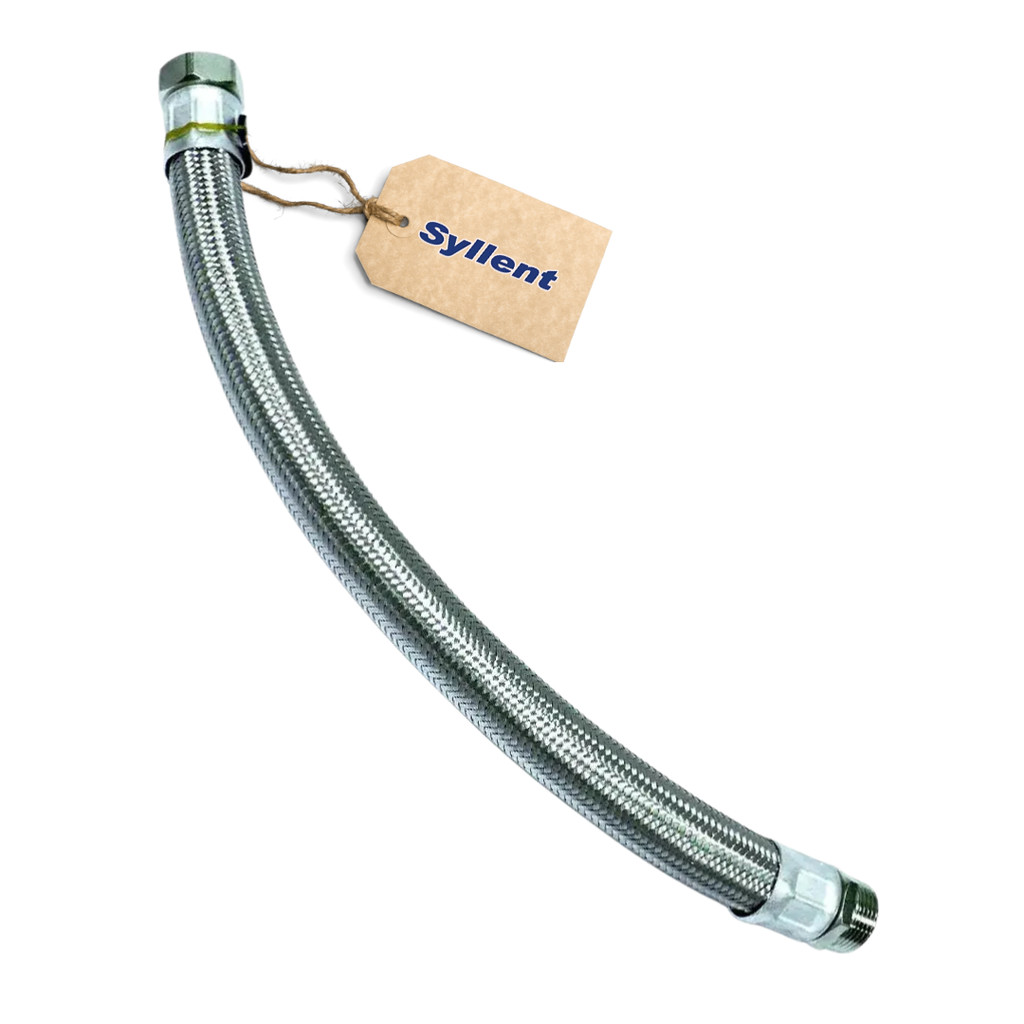 Tubo Flexível Mangueira Inox Syllent Anti Ruído 1.1/4 100cm Para Bomba Pressurizador