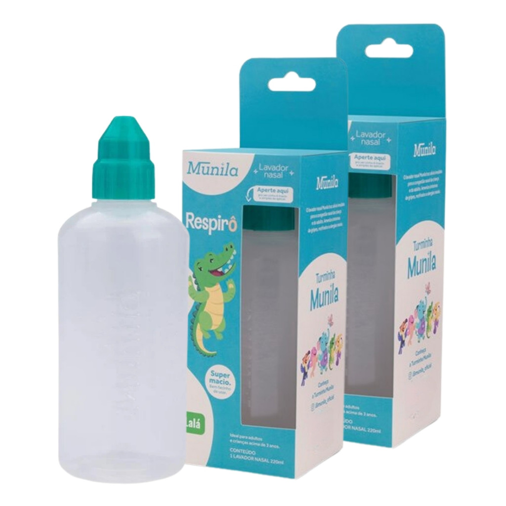 Kit 2 Garrafa De Lavagem Nasal Criança Adulto Respirô Munila em Oferta na Shopee