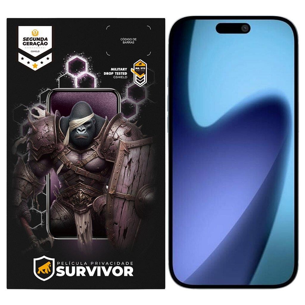 Película para iPhone 17 - Privacidade com Aplicador - Survivor - Gshield em Oferta na Shopee