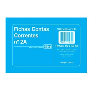 FICHA CONTA CORRENTE 4X6 N°2 TILIBRA em Oferta na Shopee