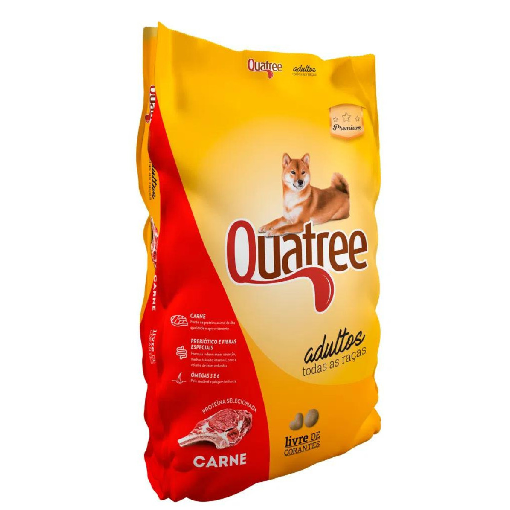 Ração Quatree Para Câes Adultos Sabor Carne - 15Kg