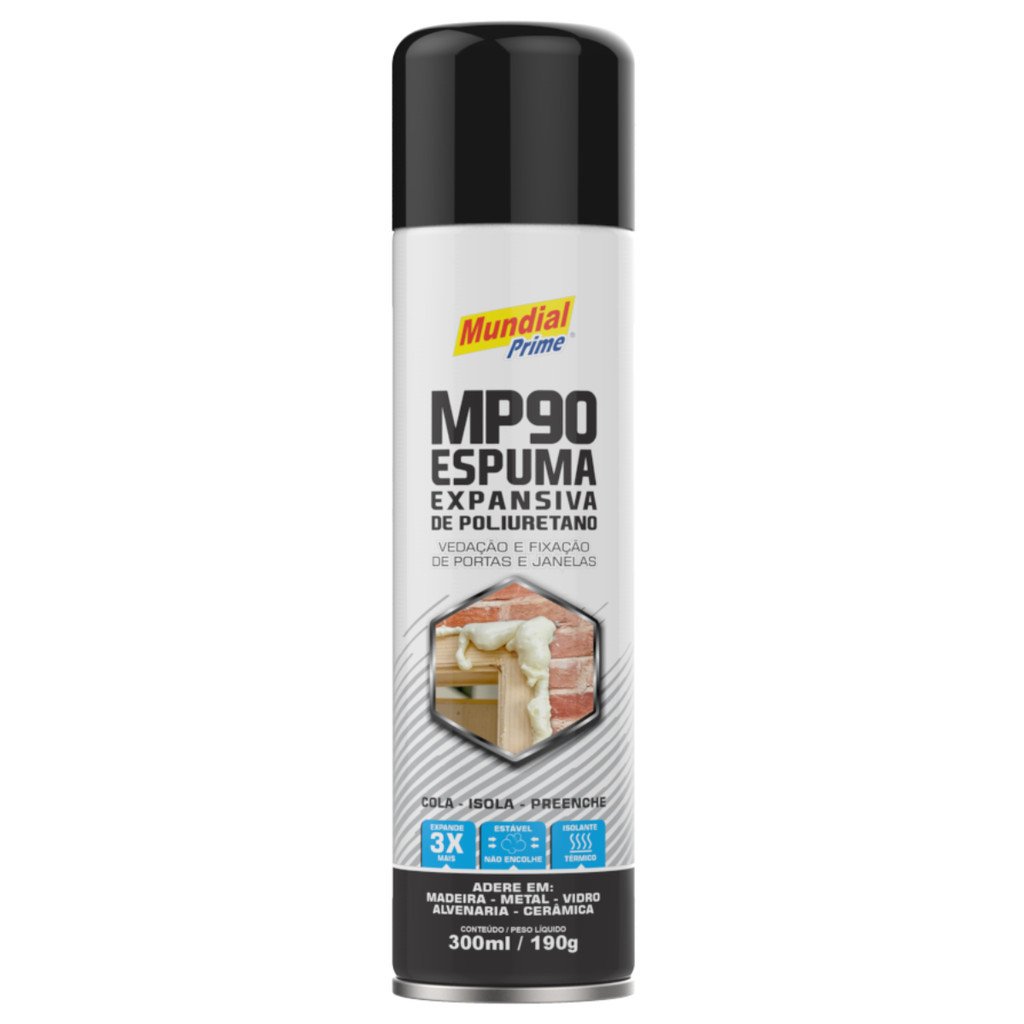 Espuma Expansiva Poliuretano 300ML Uso Geral Universal Obras Batente Porta Janela Vedação Isolamento