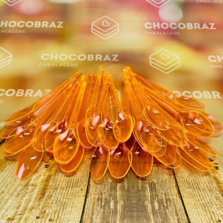 50~250 COLHER SOBREMESA  NEON LARANJA BELLO FESTAS em Oferta na Shopee