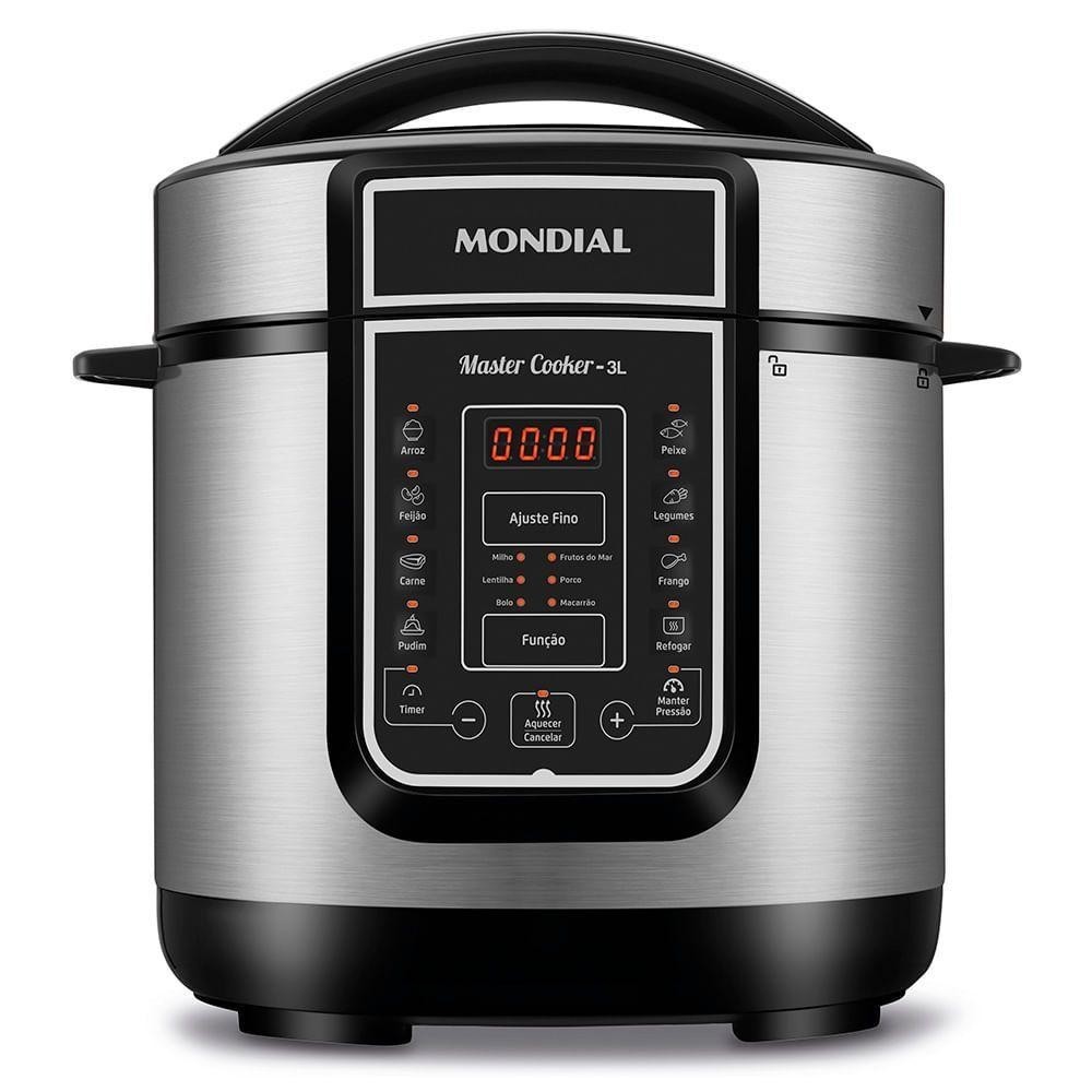 Panela De Pressão Elétrica Mondial Digital Master Cooker Pe-40 Panela Elétrica Pressão-127v-preto/inox em Oferta na Shopee