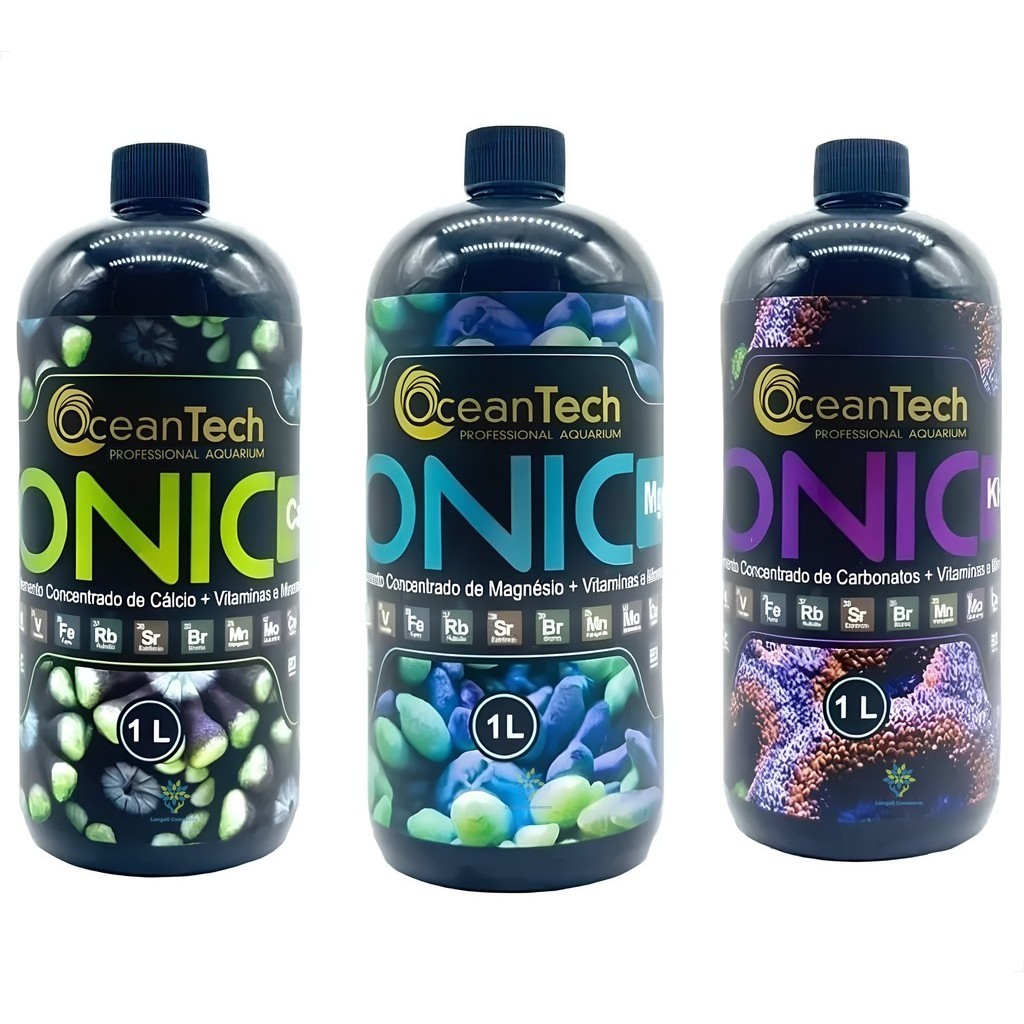 Kit Balling Ocean Tech Ionic Cálcio Magnésio Carbonatos 1L