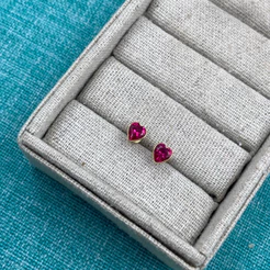 Brinco Coração 5mm de Ouro 18k