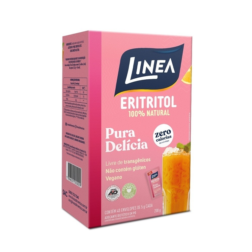 Adoçante Em Pó Eritritol Diet Linea 40un De 5G em Oferta na Shopee