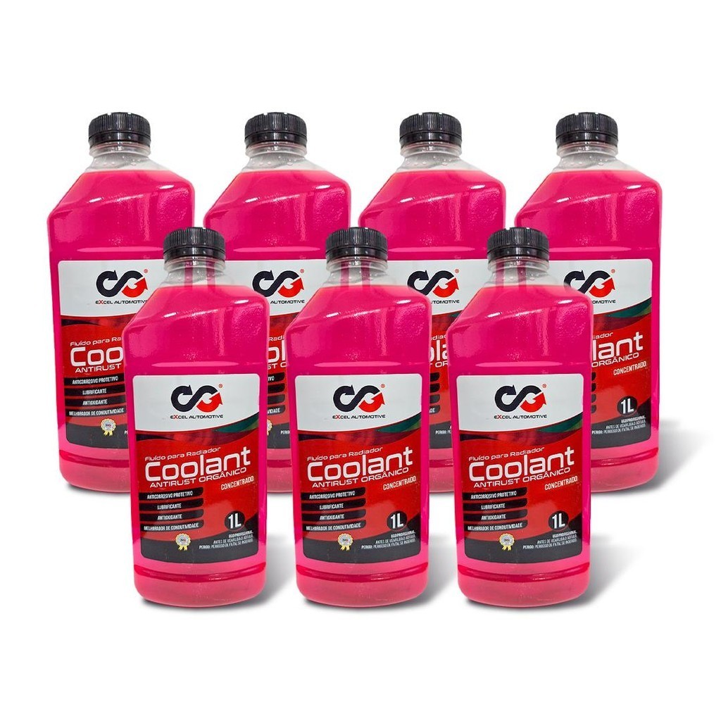 Aditivo Coolant Antirust Orgânico Concentrado Rosa 7L