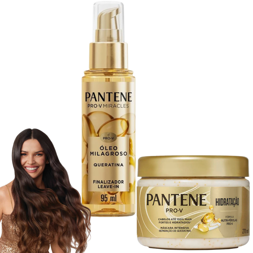 Kit Pantene Óleo Milagroso Mascara Nutrição RestauraçãoTotal Hidratação Umectante Pro-V Miracles em Oferta na Shopee