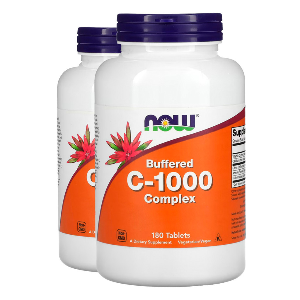 Kit 2x Complexo Vitamina C 1000mg Now Foods 180 Tabls Importado/Made in Usa