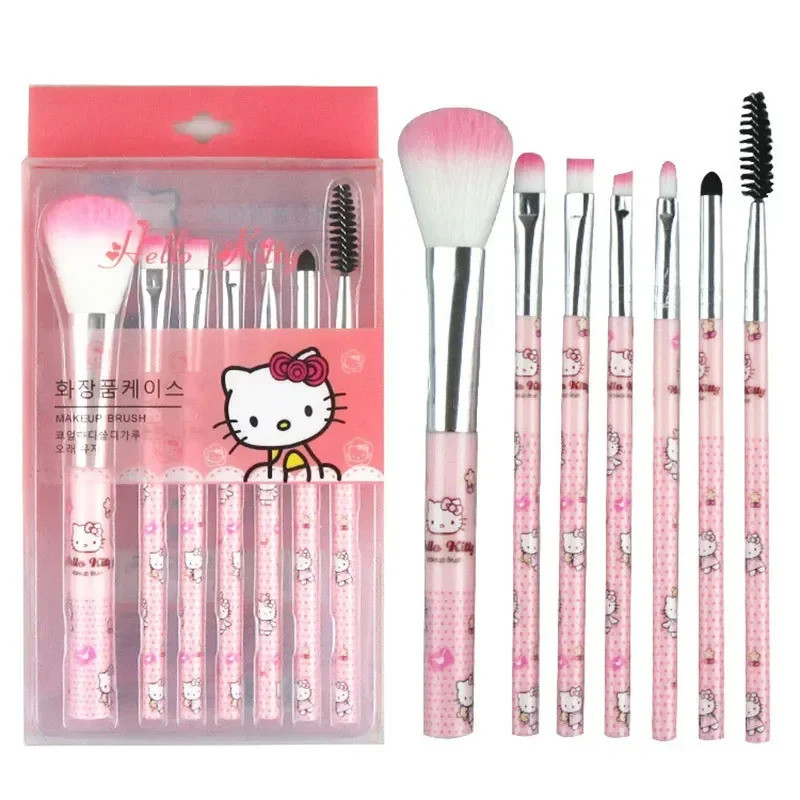 Sanrio Makeup Brush Set Olá Kitty Anime Moda Jóias Blush Sobrancelha Lip Eyeshadow Brush Ferramentas De Beleza Meninas Presente Com Caixa