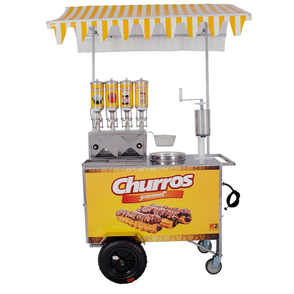 Carrinho de Churros Gourmet R2 4 Doceiras e Masseira Fuso R0077 em Oferta na Shopee