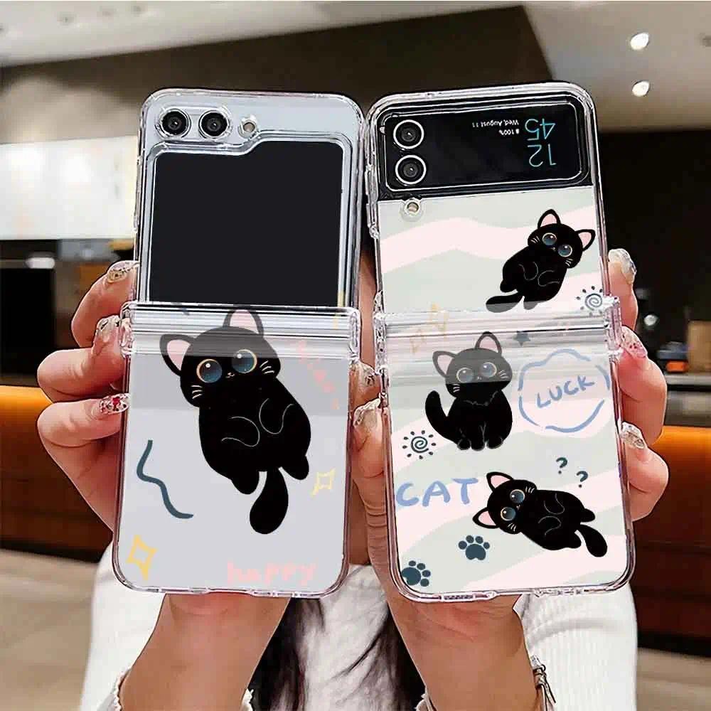 Estojo Para Samsung Galaxy Z Flip 6 5 4 3 Padrão De Luxo Transparente Dobrável D