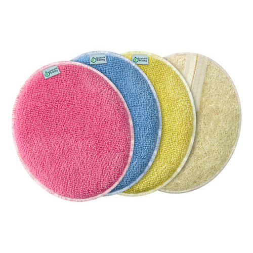 Kit 3 Bucha Vegetal Oval Esponja Banho Esfoliante Micro Fibra Dupla Face em Oferta na Shopee
