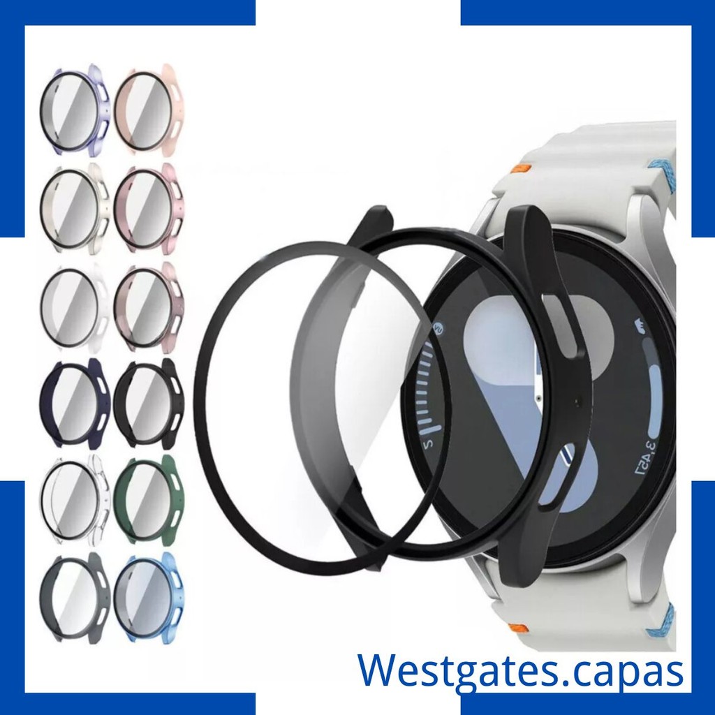 Capa Acrilico Bumper com pelicula Proteção De Tela 360 Compatível Com Relogio Galaxy Watch 7 40mm 44mm