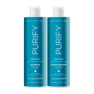Kit Hair Care Purify Jacques Janine Shampoo 450ml + Condicionador Leave-in 440ml Controle Oleosidade em Oferta na Shopee