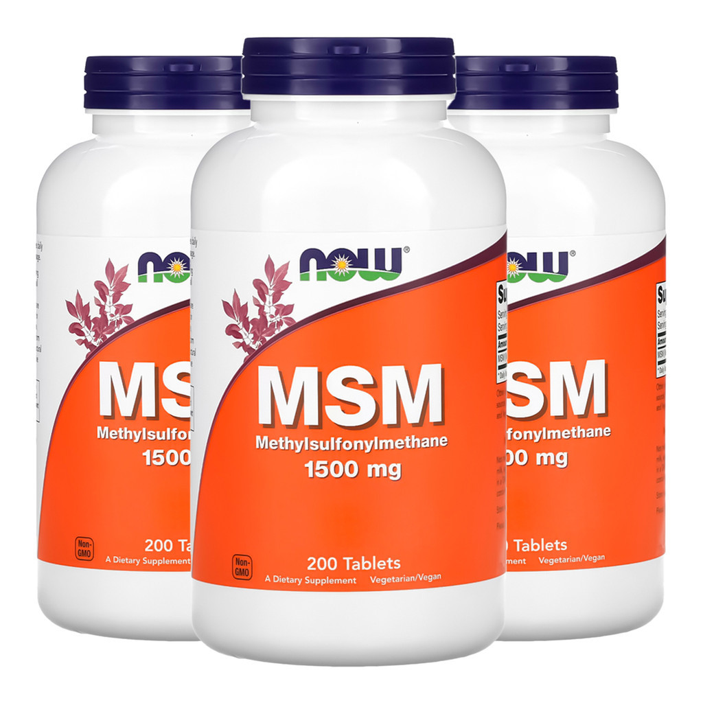 Kit 3x MSM 1500mg Now Foods 200 Tablets Importado/Made in Usa - Health