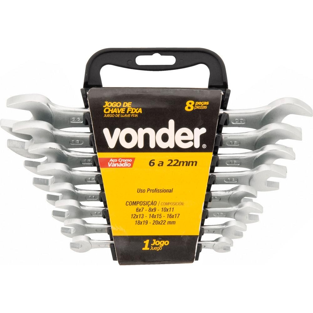 Jogo Chave Fixa 6-17mm Cromo Vanádio Fosco com 6 peças Vonder em Oferta na Shopee