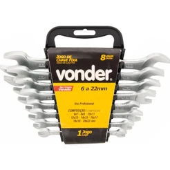 Jogo Chave Fixa 6-17mm Cromo Vanádio Fosco com 6 peças Vonder