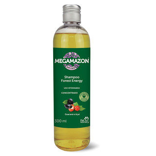 Shampoo Cachorro Gato Megamazon Forest Energy Guaraná e Açaí Vegano Cães Gatos 300mL