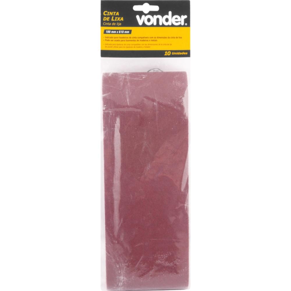 Cinta Lixa 100x610mm G120 com 10 Peças Vonder em Oferta na Shopee