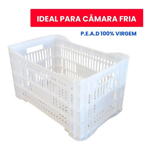 Kit 2 Caixa Plástica Reforçada Mercado Hortifruti Empilhável Multiuso Organizadora Frutas Verduras em Oferta na Shopee