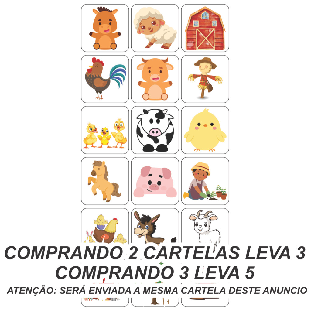 Cartela de Adesivos 18 Unidades de 3,8x3,8 cm Fazenda Fazendinha Baby  Prova de Água Cores Vibrantes e Alta Durabilidade  Ideal Tags Etiquetas Rótulos Brindes Aniversário Lembrancinhas lembrança Lacres Cadernos Celulares Tubetes Latinhas Saquinhos brinde