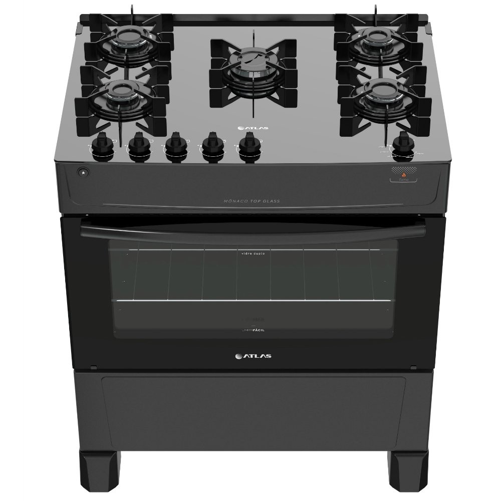 Fogão 5 Bocas Atlas Mônaco Top Glass Acendimento Automático em Oferta na Shopee