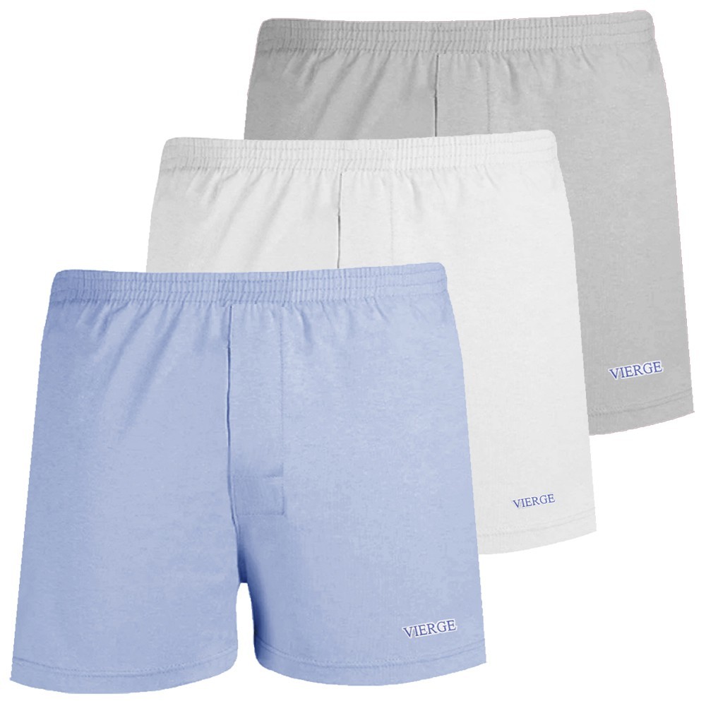 Kit c/3 Cuecas Vierge Samba-Canção 100% Malha em Algodão - 0297/0298 em Oferta na Shopee