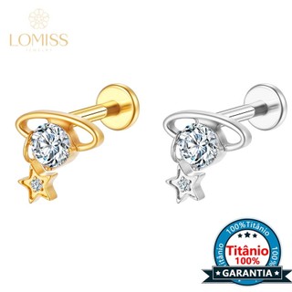 Lomiss Piercing Helix Tragus Conch Labret Titânio Zircônia Com Pingente Estrela em Oferta na Shopee