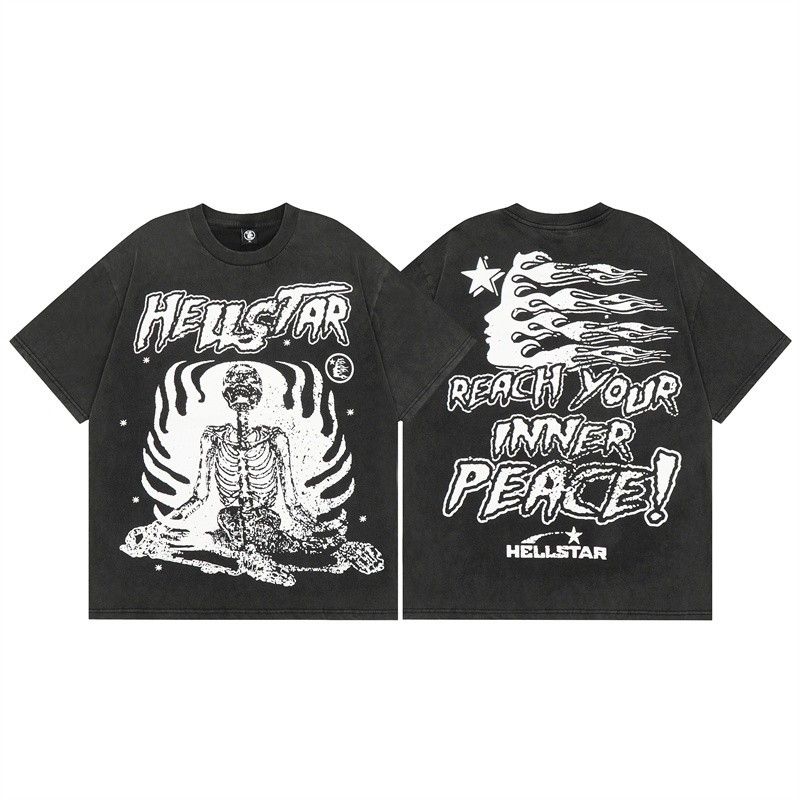 Camiseta Oversise 4HELL63STAR Casais Moda Algodão Desportivo Manga Curta Camisetas Estampadas Gulu Plus Tamanho Unisexo
