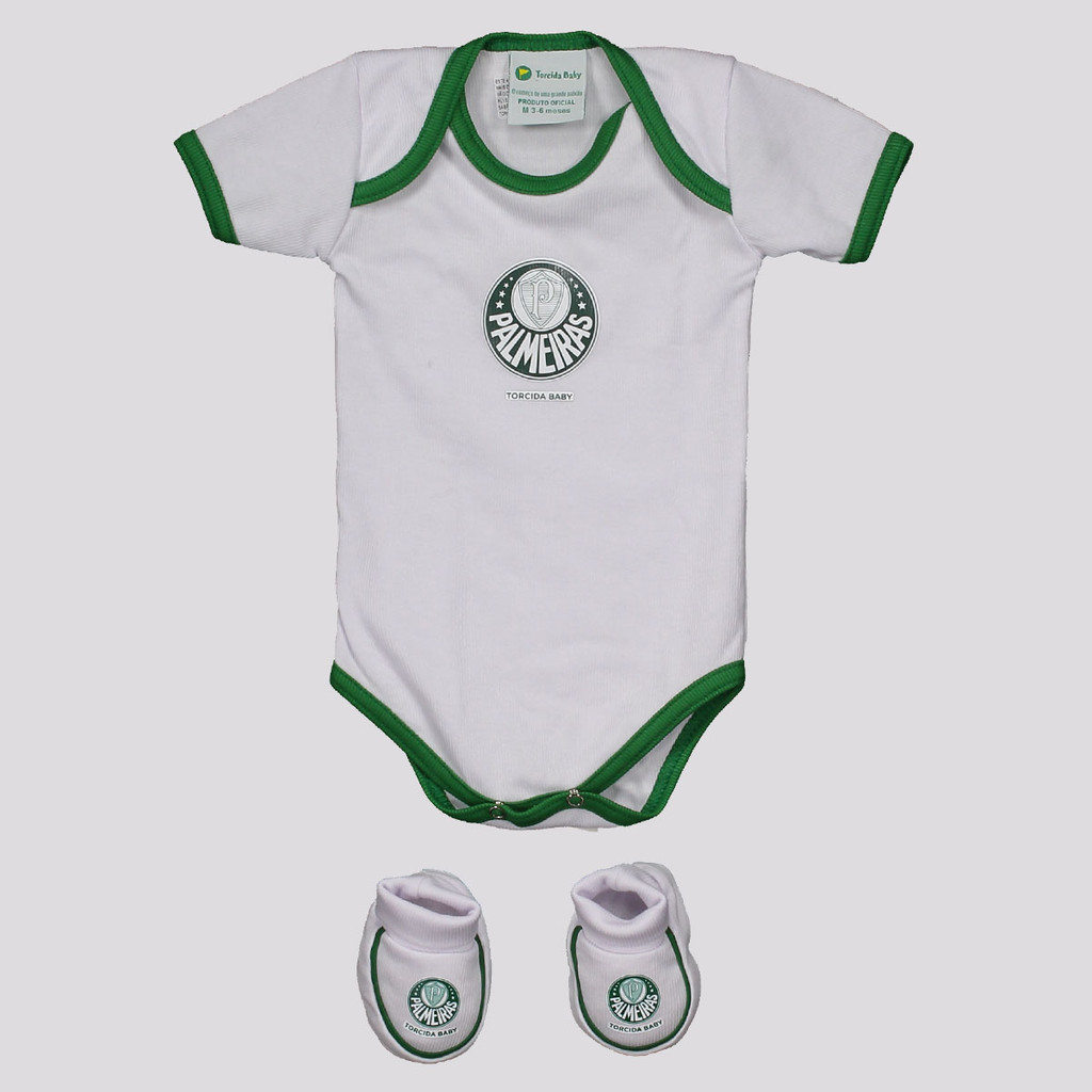 Kit Body Palmeiras Torcida Infantil Branco em Oferta na Shopee