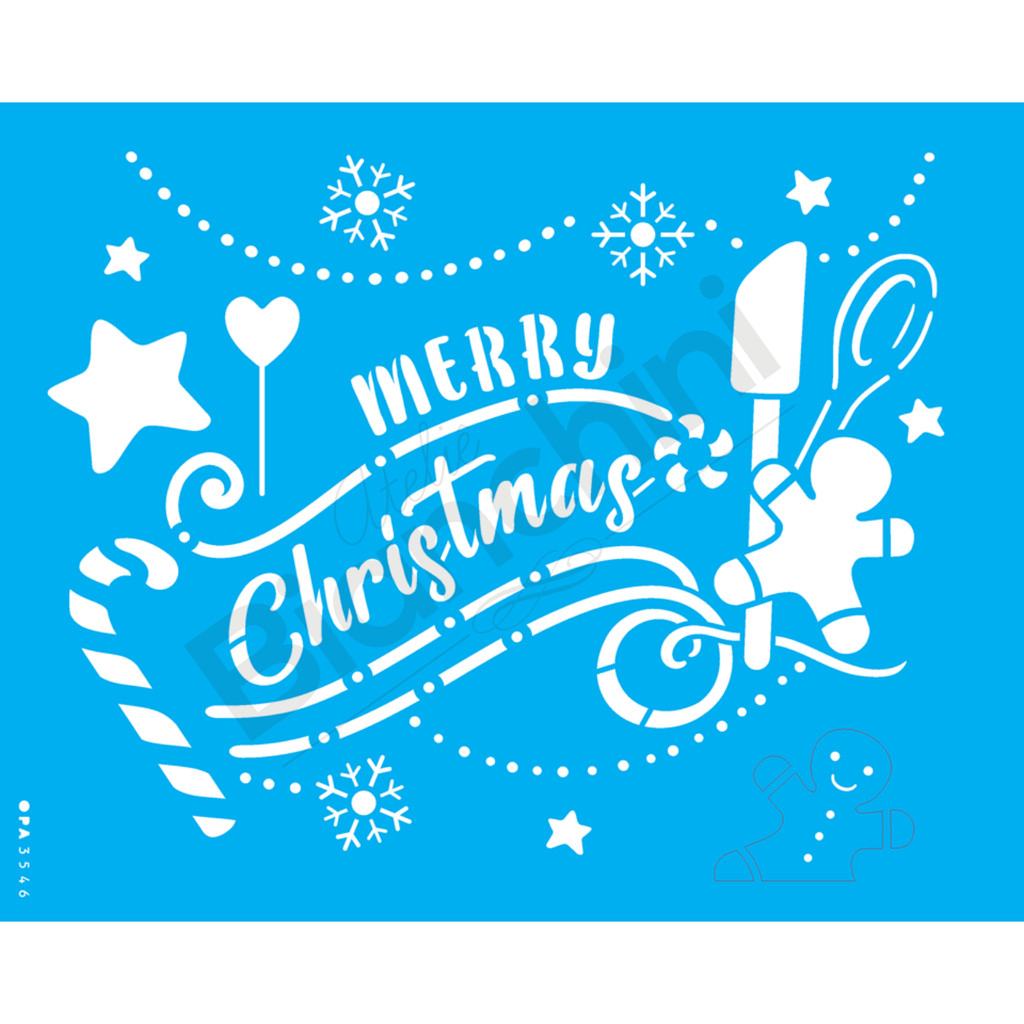 Stencil OPA 3546- Frase Merry Christmas Bakery 20x25cm