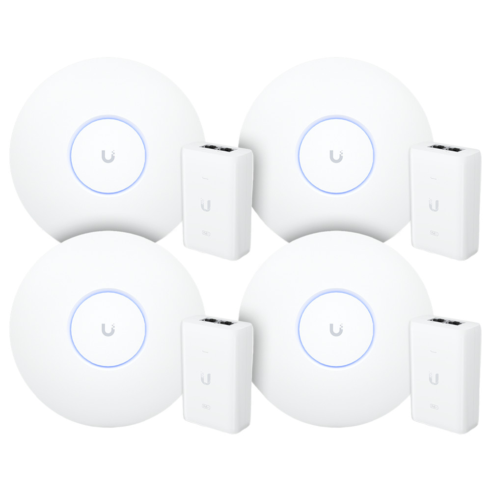 4 Roteadores Wifi 6 Access Point 5.3 Gbps + 4 Injetores Poe+ | 4 U6 Pro Ubiquiti