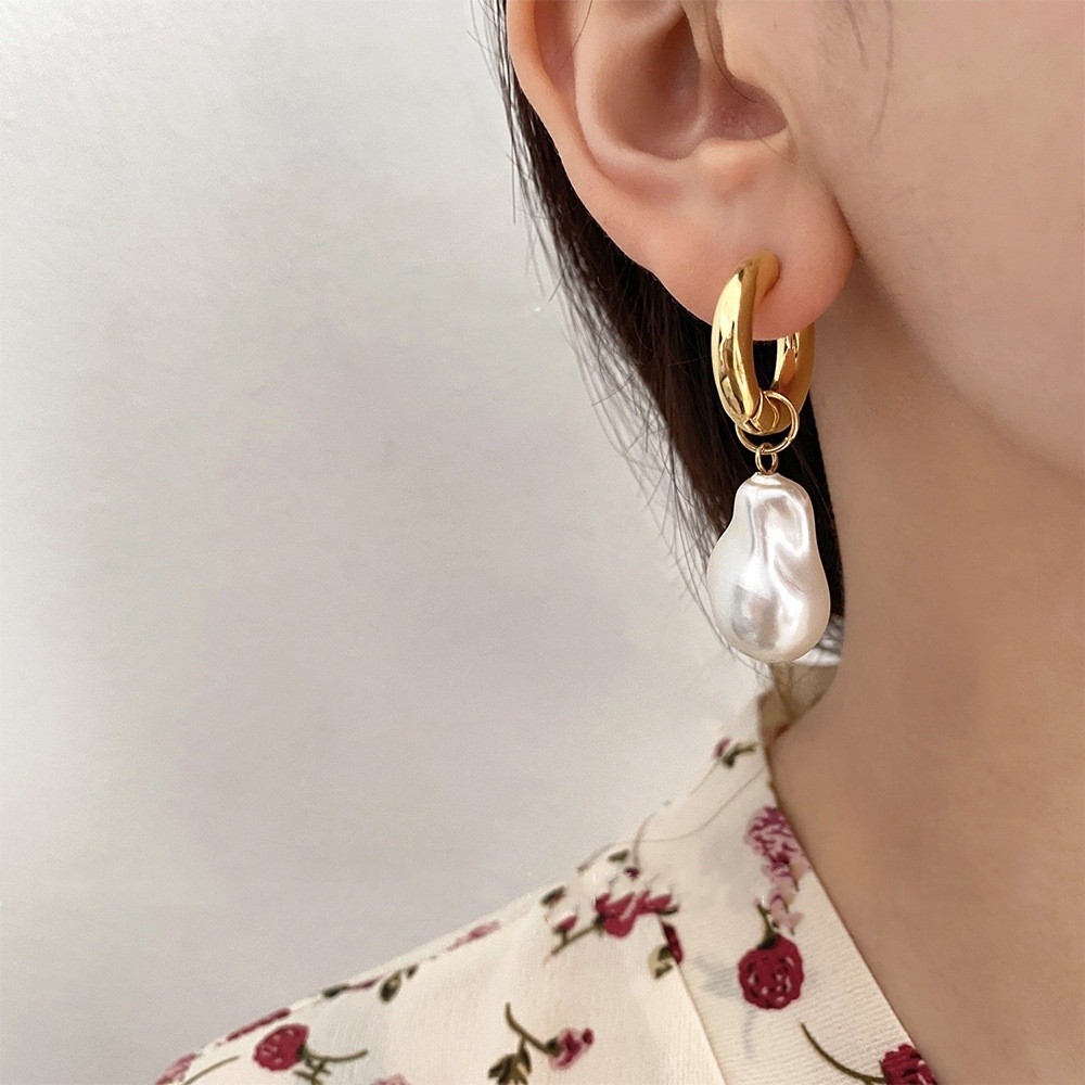 Moda Em Forma De Brincos De Pérola Temperamento Europeu E Americano Personalidade Versátil Pingente Jóias Elegantes Para