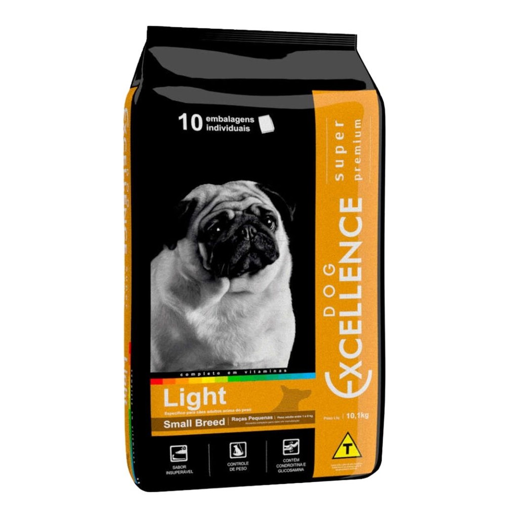 RAÇÃO DOG EXCELLENCE SUPER PREMIUM LIGTH PARA CÃES ADULTOS RAÇAS PEQUENAS 10KG