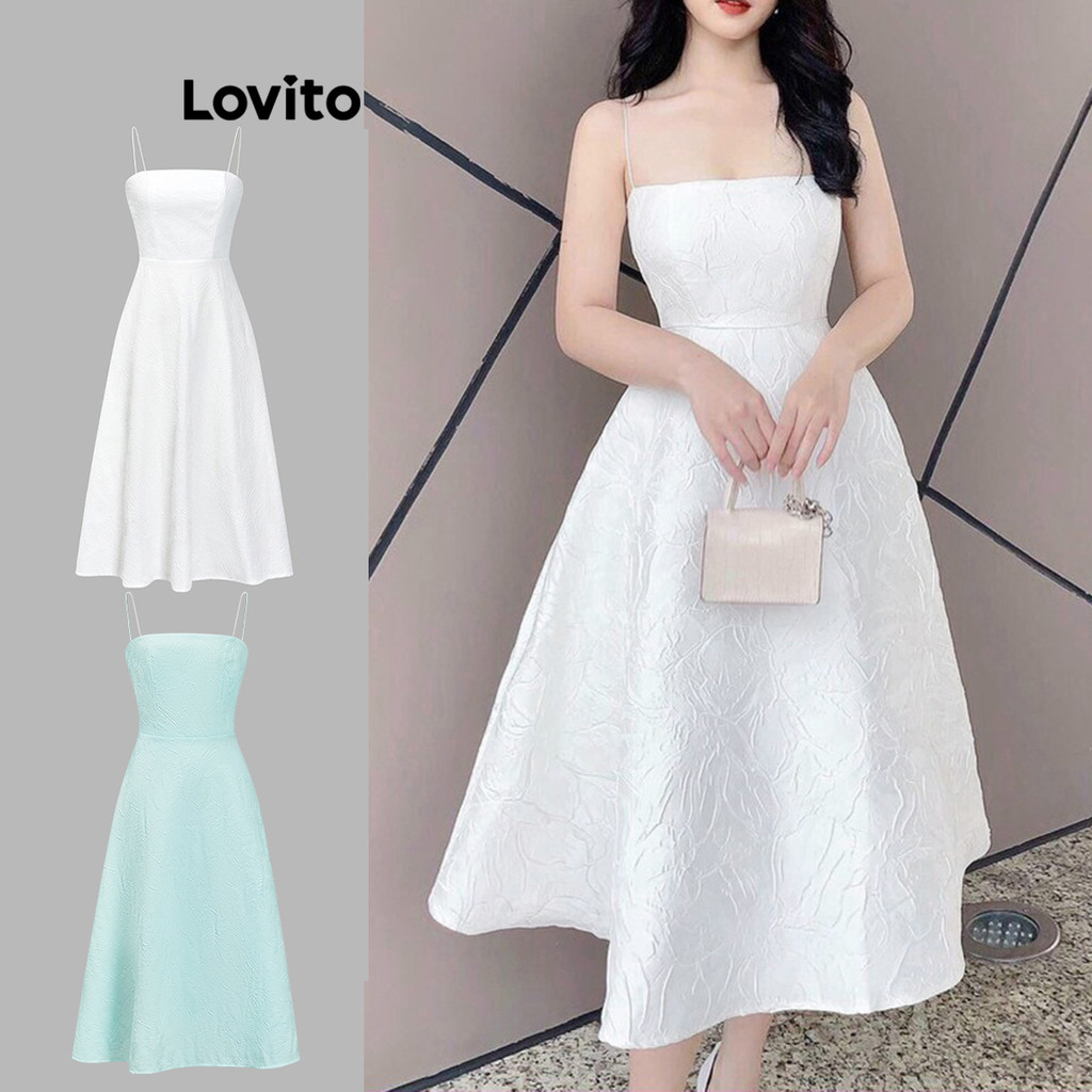 Lovito Vestido Casual Com Textura De Tecido Liso Para Mulheres L70AD083 (Multicolorido) - Women Clothes