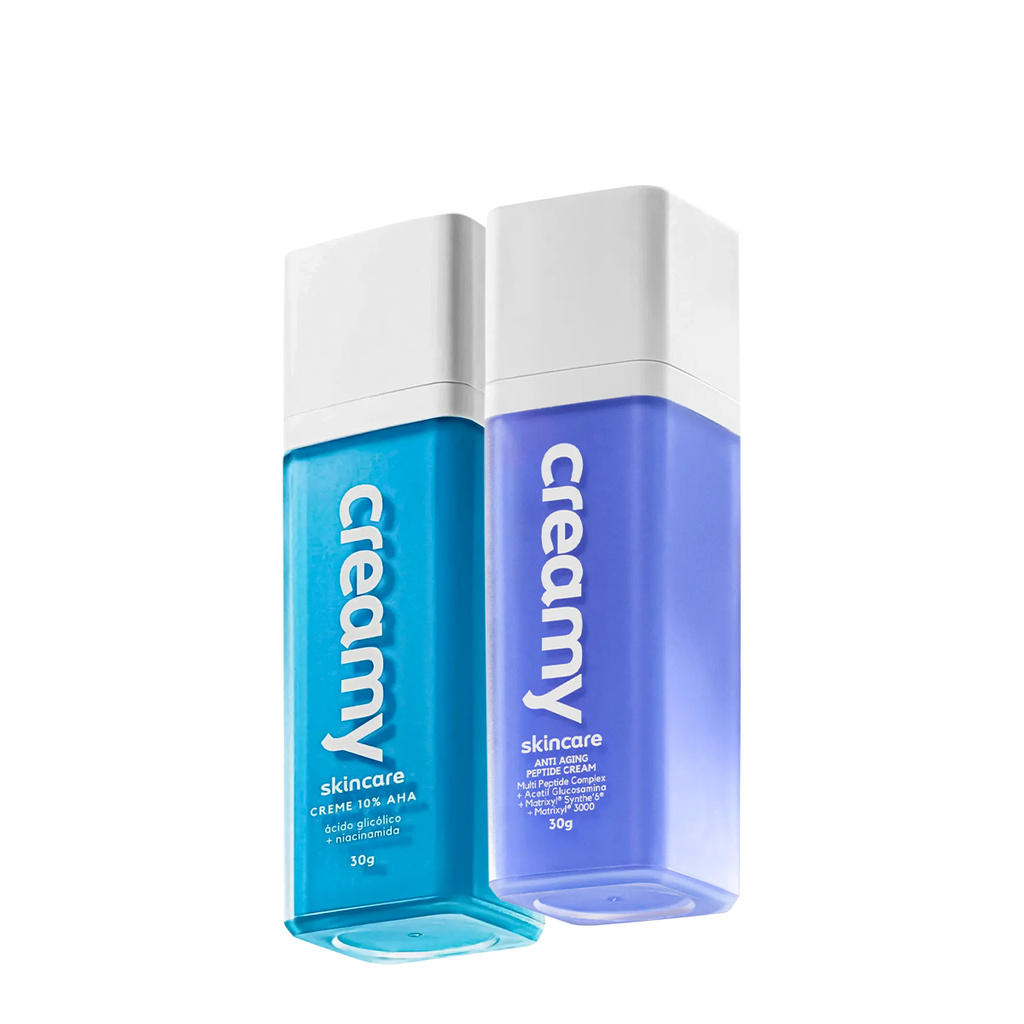 Kit Creamy Skincare Ácido Skincare Glicólico e Anti-Aging Peptide Cream (2 produtos) em Oferta na Shopee