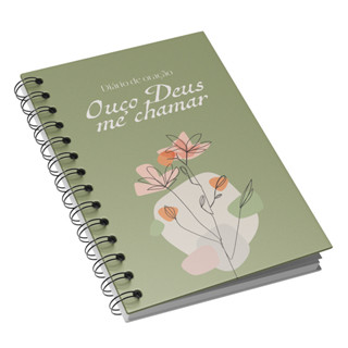 Diario de Oração - Flor Aquarela verde em Oferta na Shopee