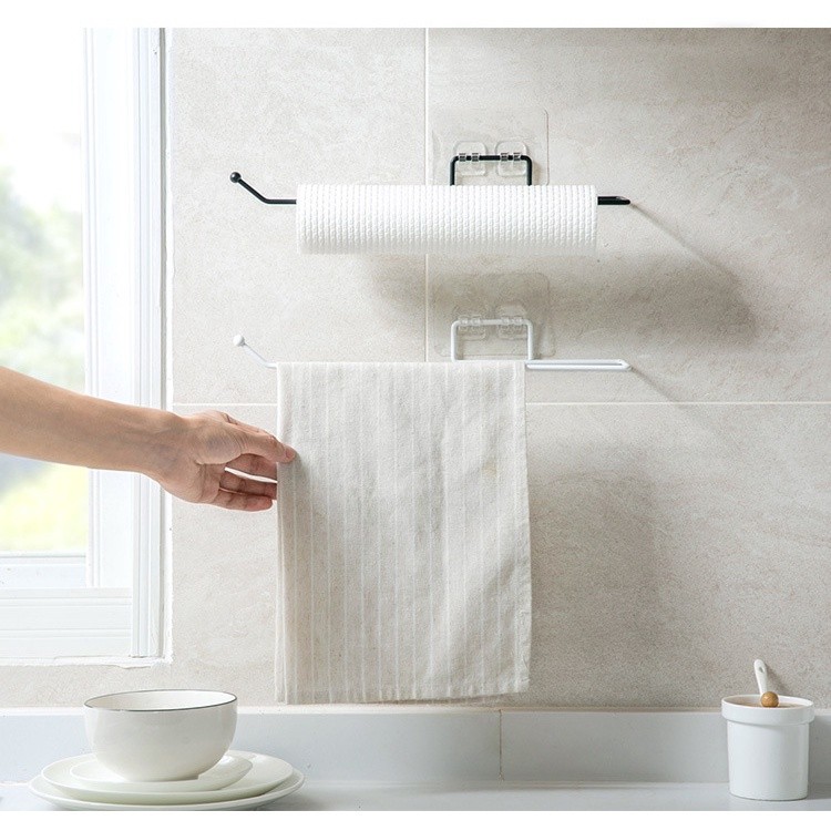 Porta Papel Toalha e Suporte de Filme de Alumínio para Parede de Cozinha