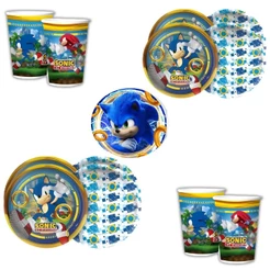 Kit Festa SONIC 16 Pratos + 16 Copos Descartável 180 Ml Papel - REGINA(CHOCO)