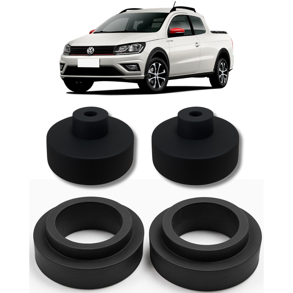Kit Calço de Mola Dianteiro 3,5cm Traseiro 3,5cm Saveiro G5/...