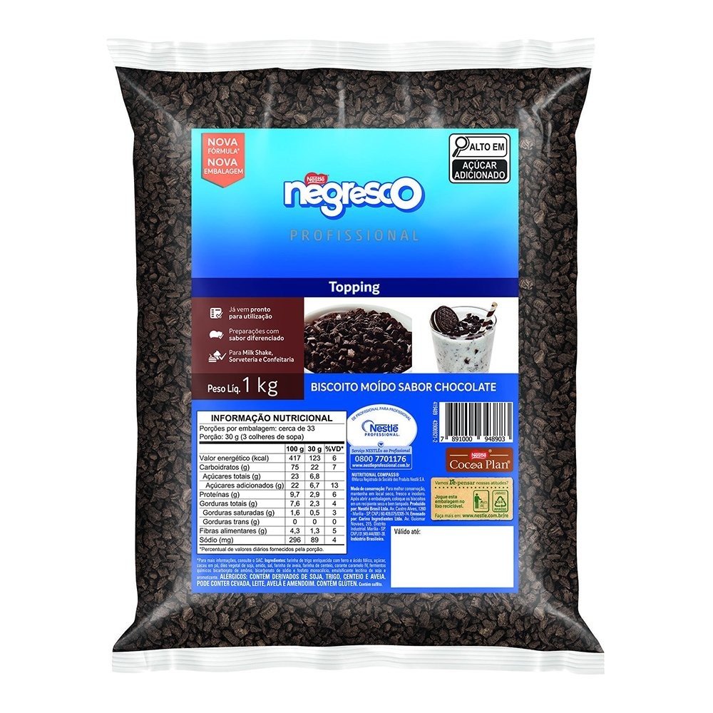 Granulado Nestlé Biscoito Negresco 1kg em Oferta na Shopee