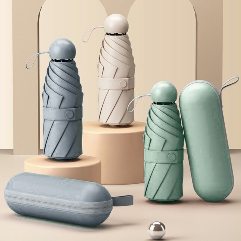 Sombrinha Mimo PQ Lisa Com Estojo com  3 Dobras  ea Prova De Uv e Ultra Light em Oferta na Shopee