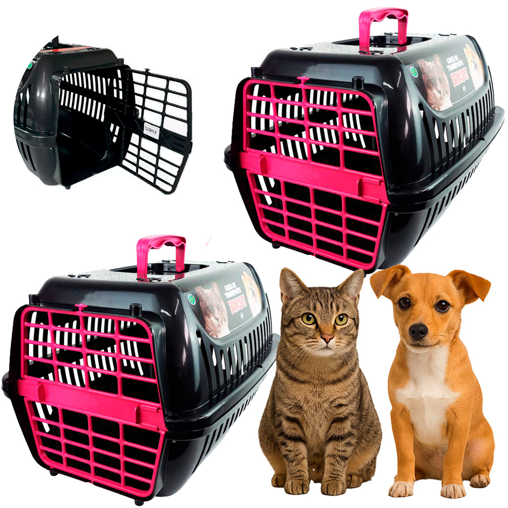 Kit 2 Caixa de Transporte Gato Cachorro N2 Com 4 Travas Bolsa De Transporte Pet