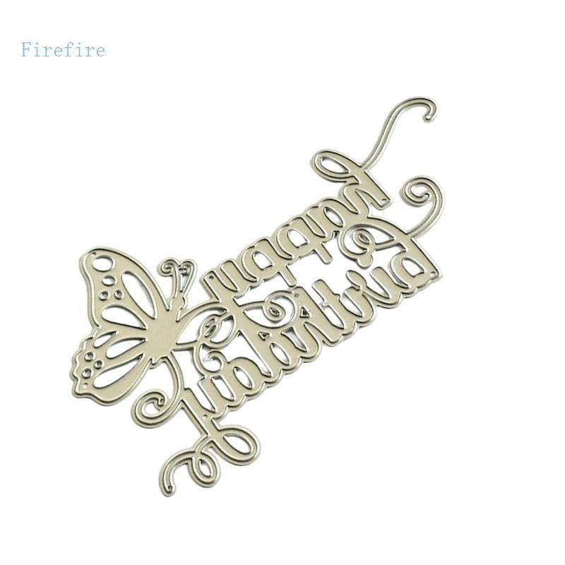 Firefire Feliz Aniversário Borboleta Aço Carbono Cortado Para Fazer Cartões Scrapbooking