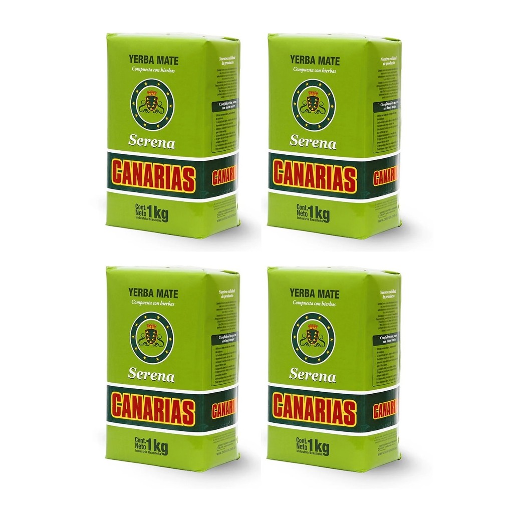 4 Erva Mate Chimarrão CANARIAS SERENA Padrão Uruguaio 1kg