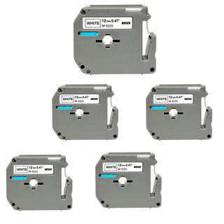 kit 5x unidades fitas rotuladoras compatíveis para MK231 preto no branco em Oferta na Shopee